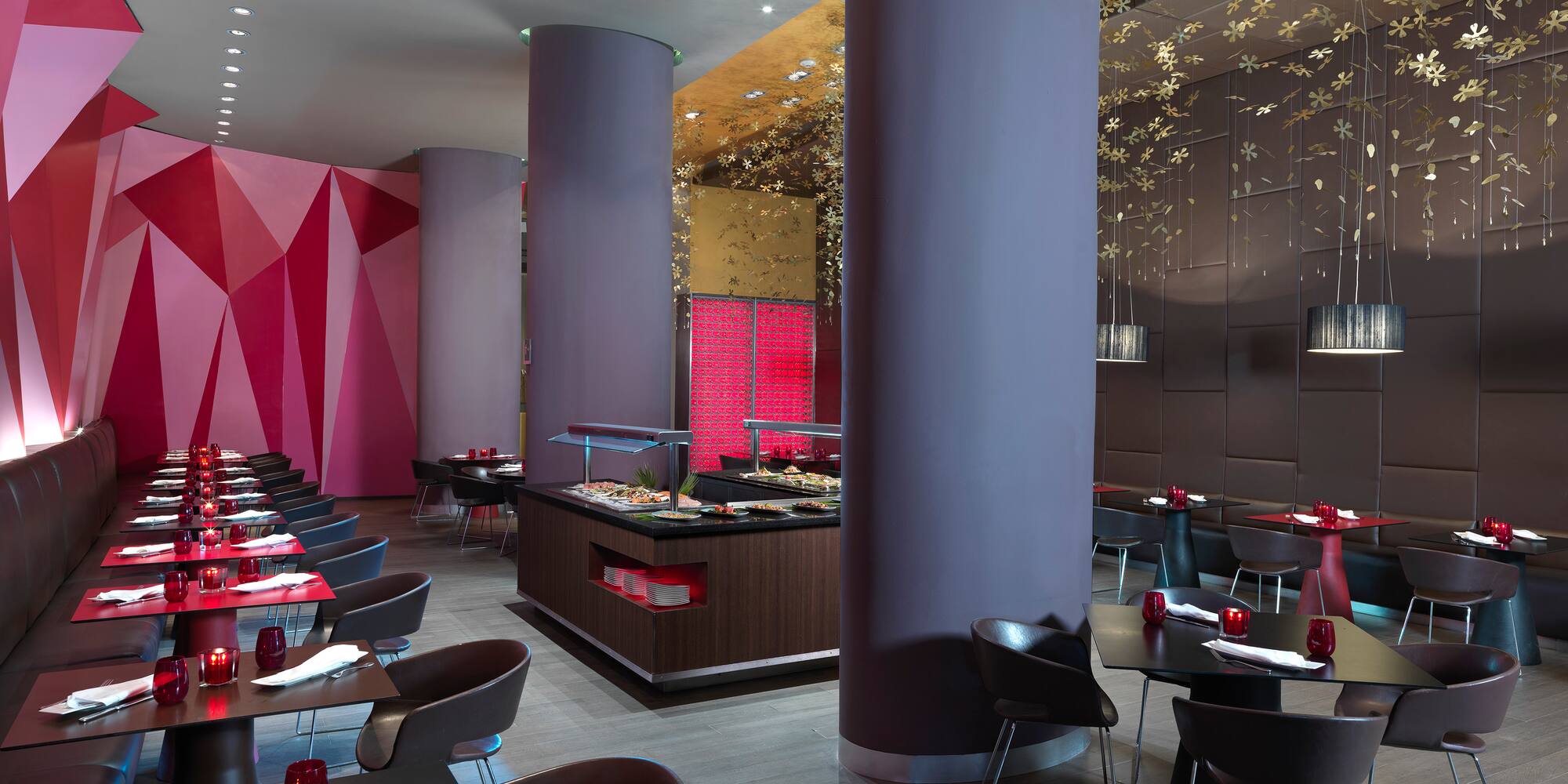 a restaurant with tables and chairs