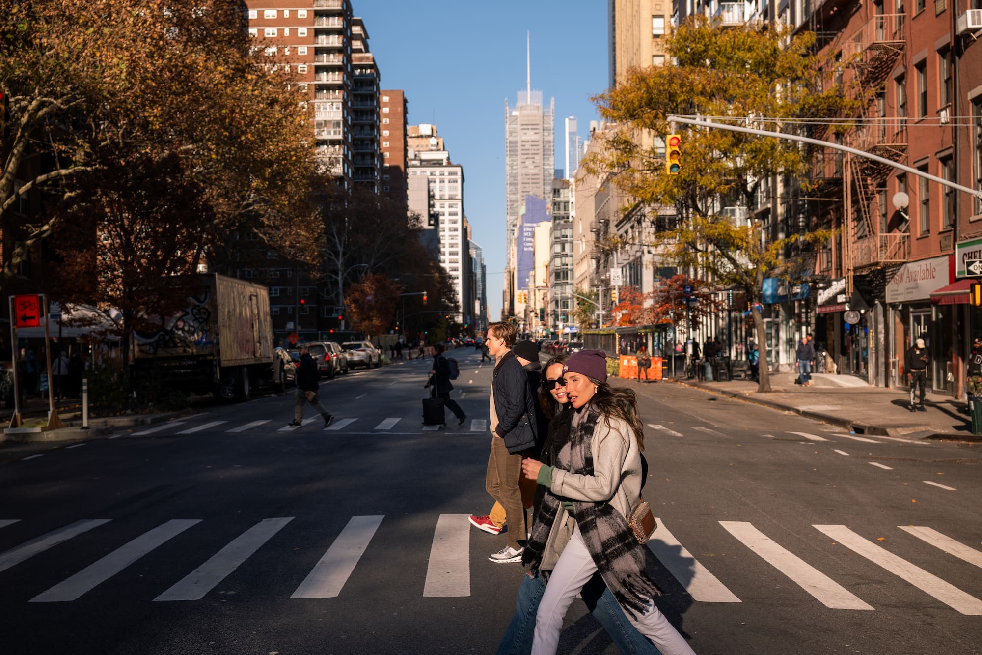 people walking on a street