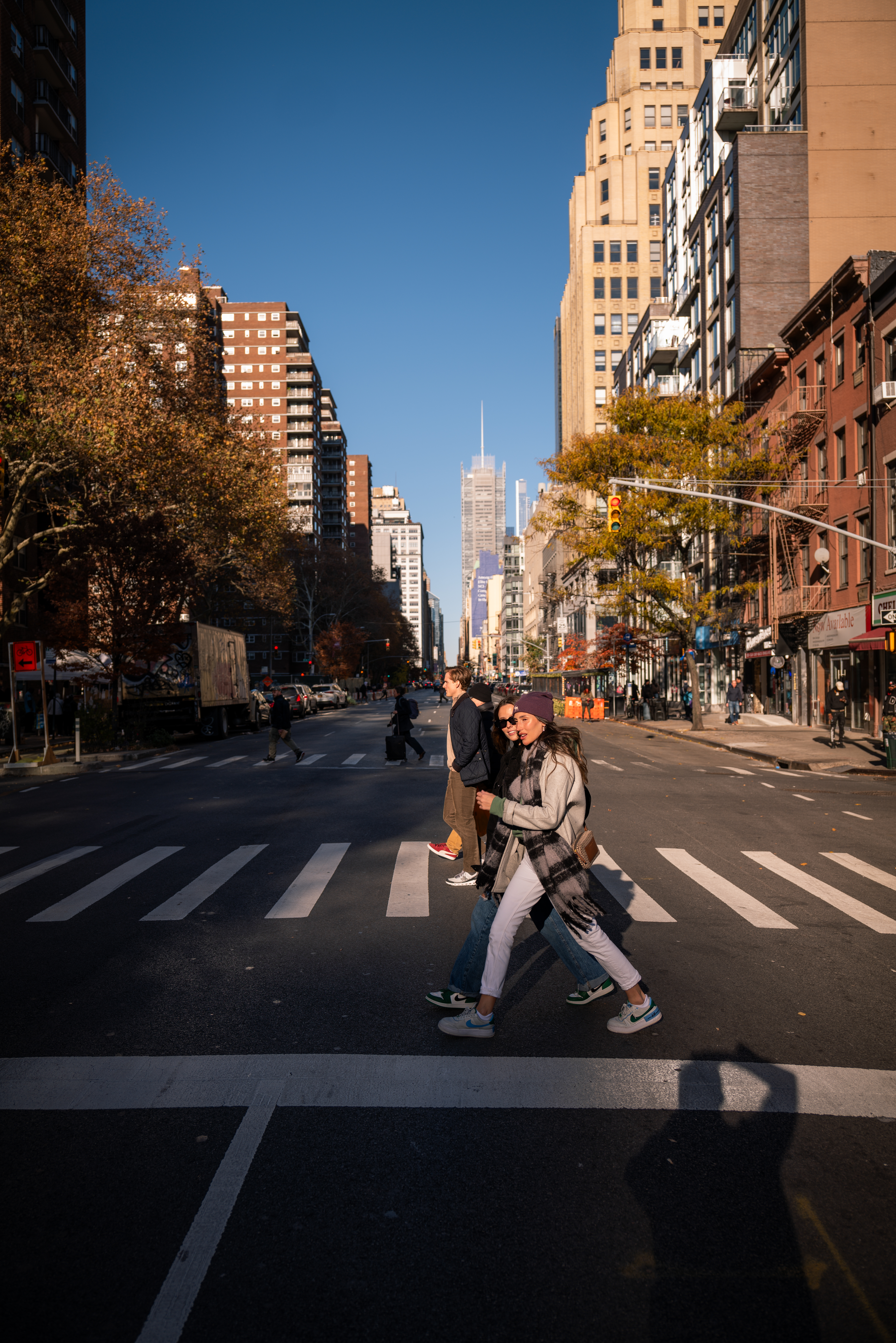 people walking on a street