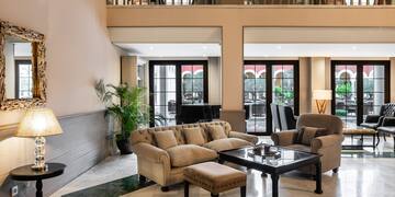 a living room with a couch and a coffee table