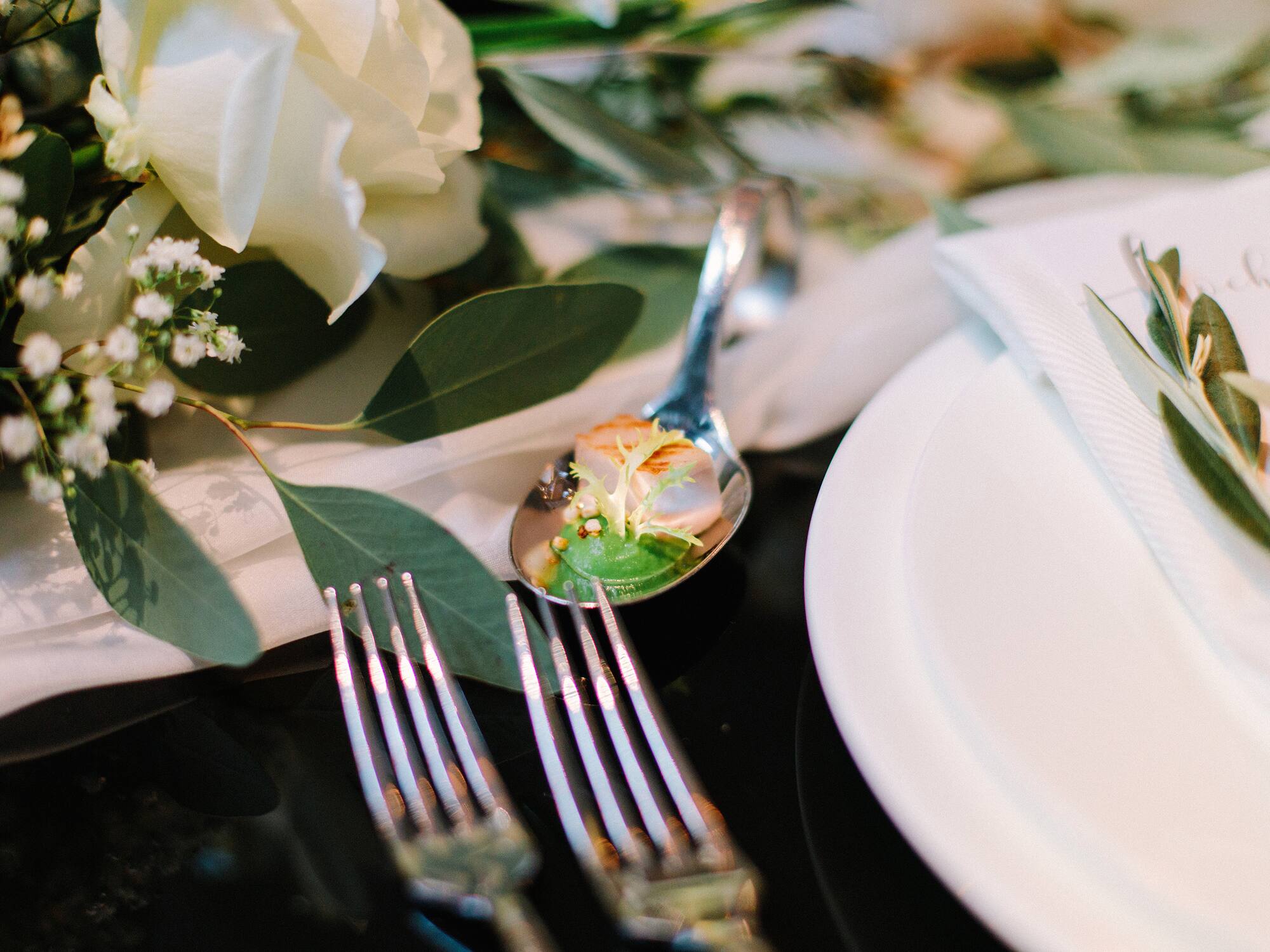 a spoon and fork on a table