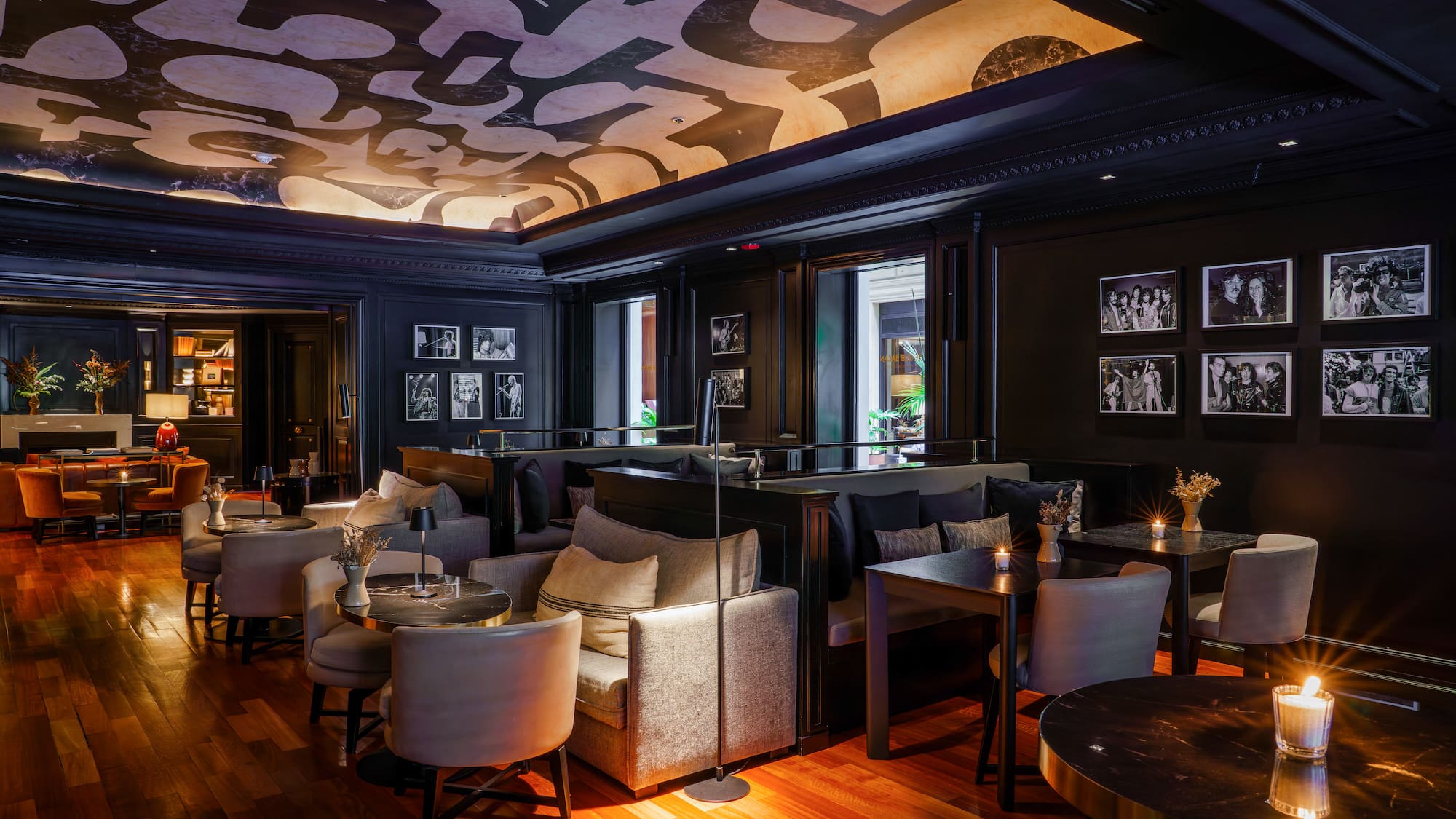 a room with tables and chairs