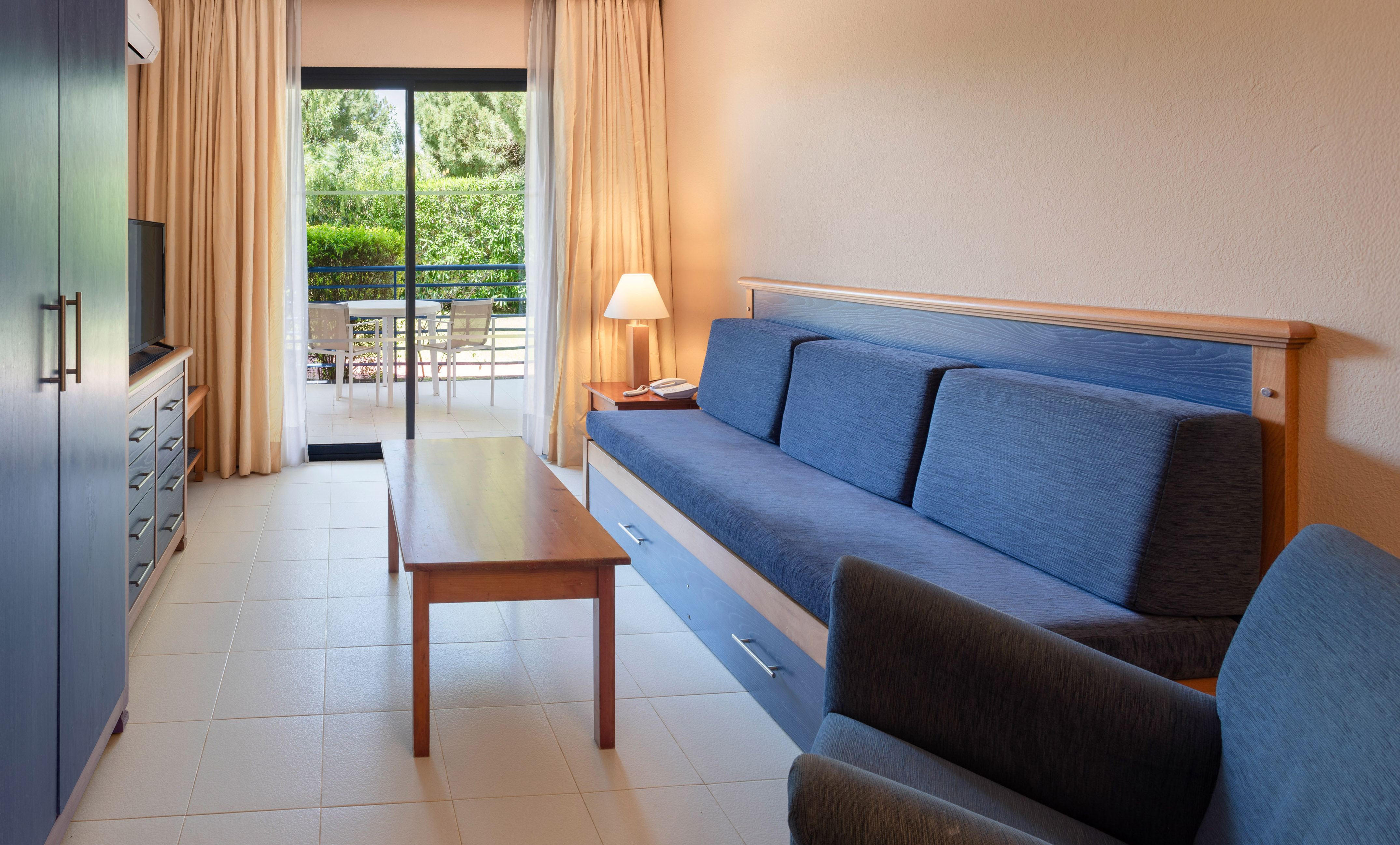 a couch and table in a room