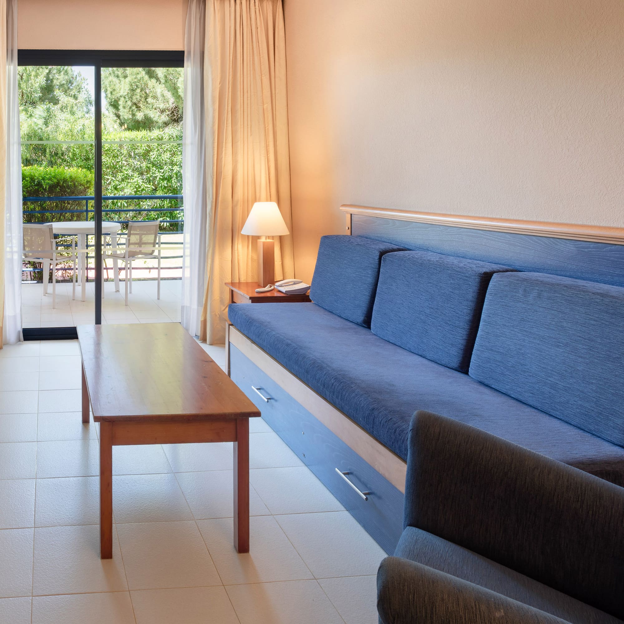 a couch and table in a room