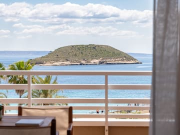 a view of an island from a balcony