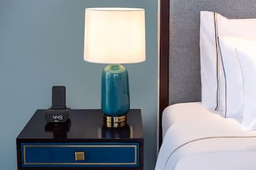 a lamp on a table