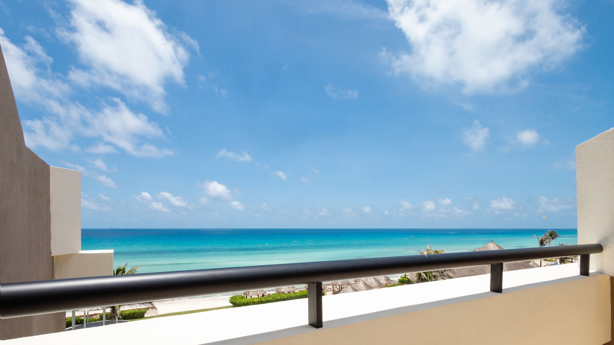 a balcony overlooking the ocean