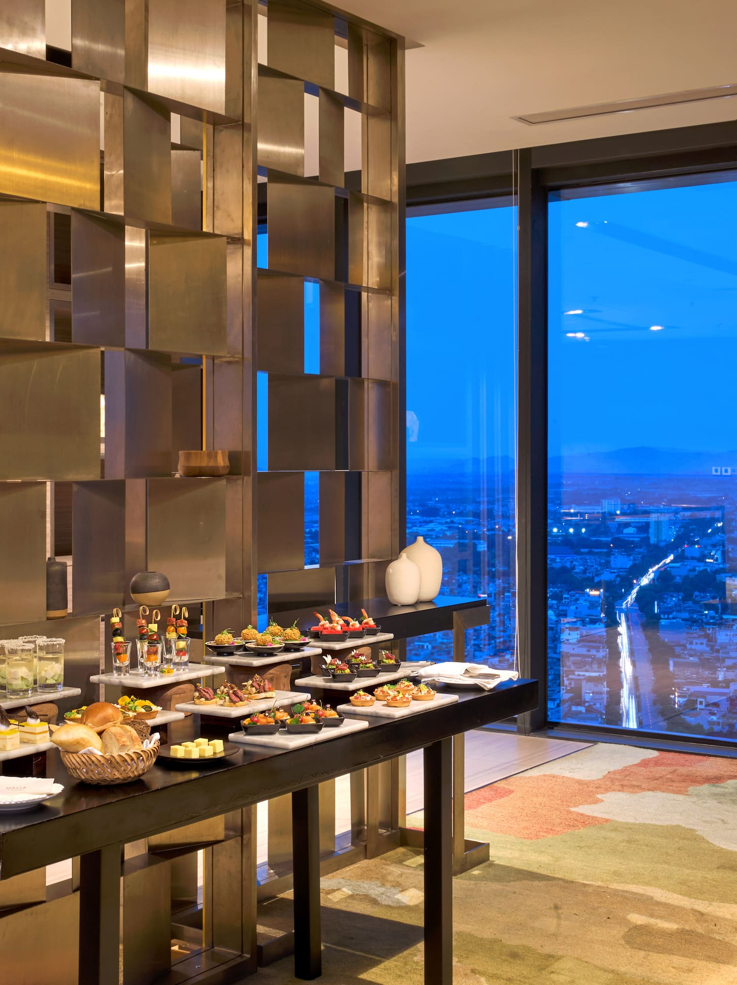 a table with food on it