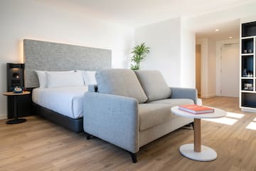 a couch and a small table in a room