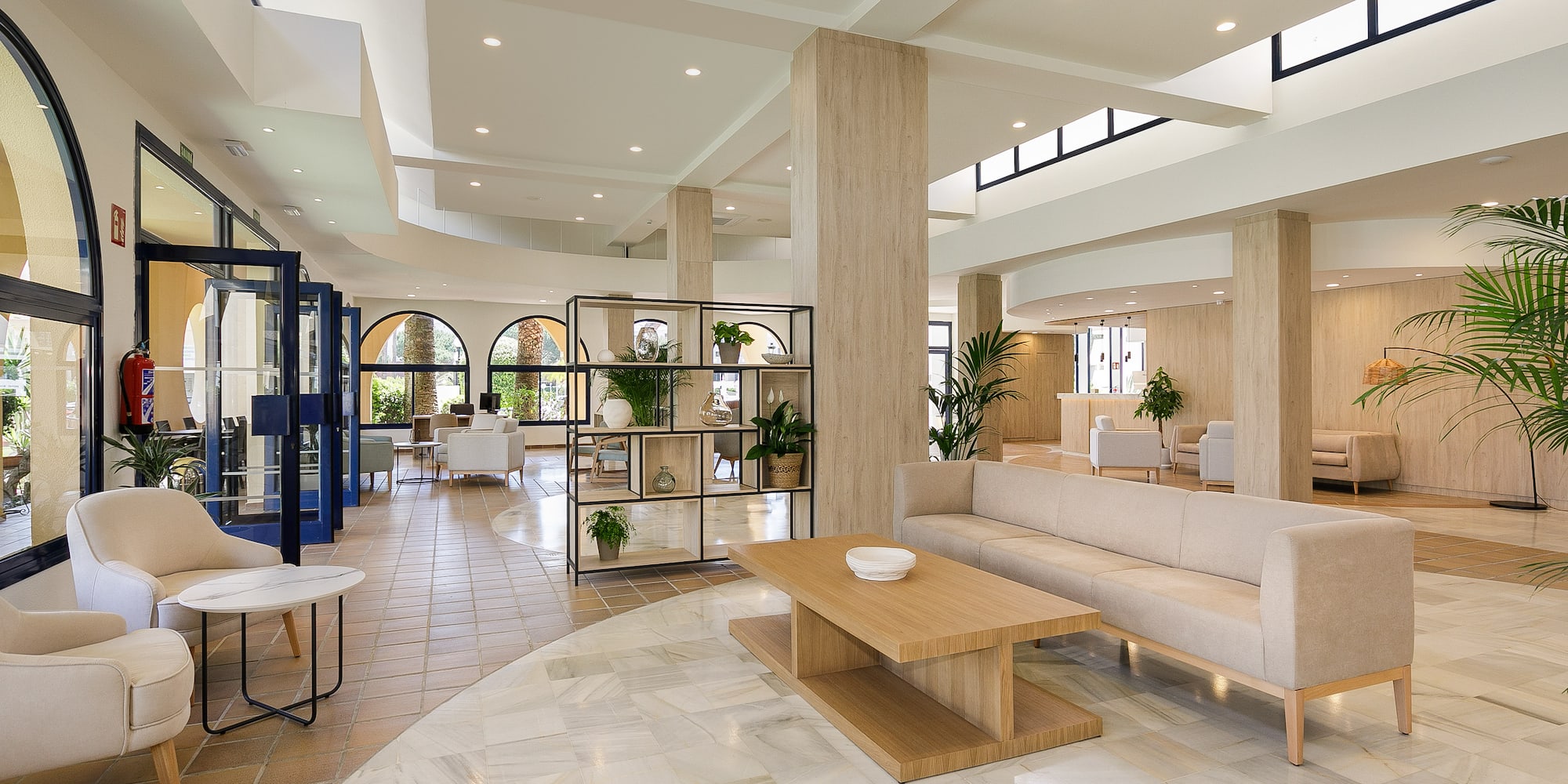 a room with a couch and a coffee table