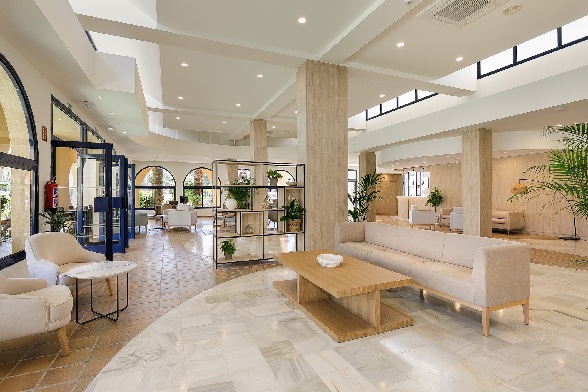 a room with a couch and a coffee table