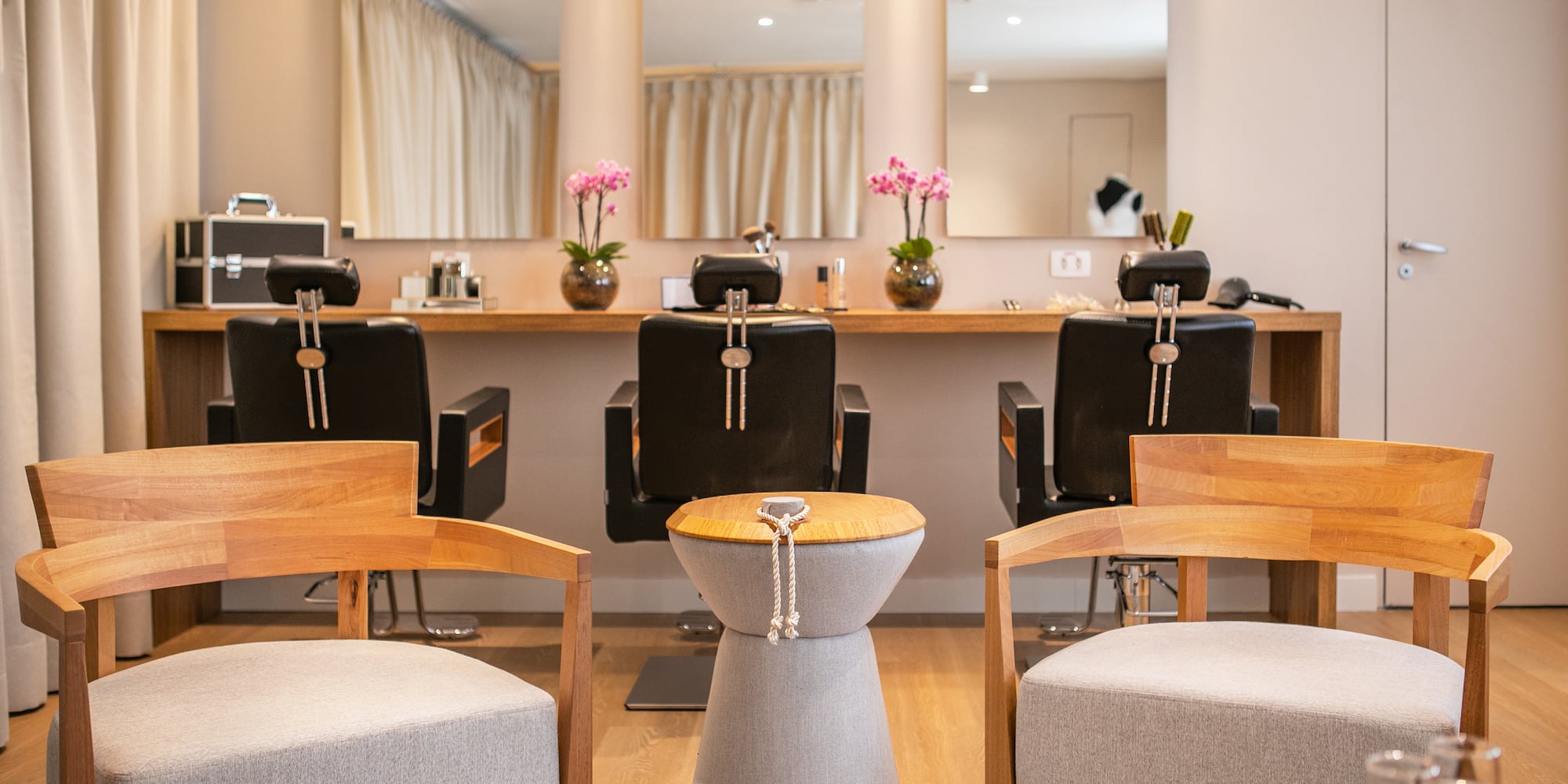 a room with chairs and a table