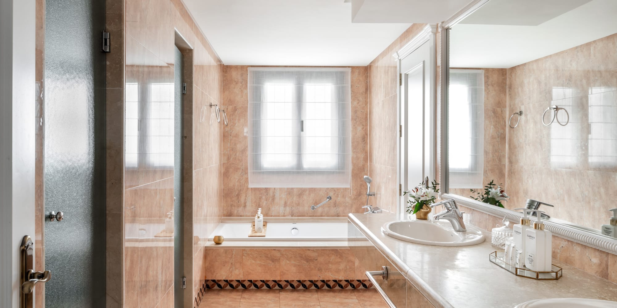 a bathroom with a sink and a bathtub