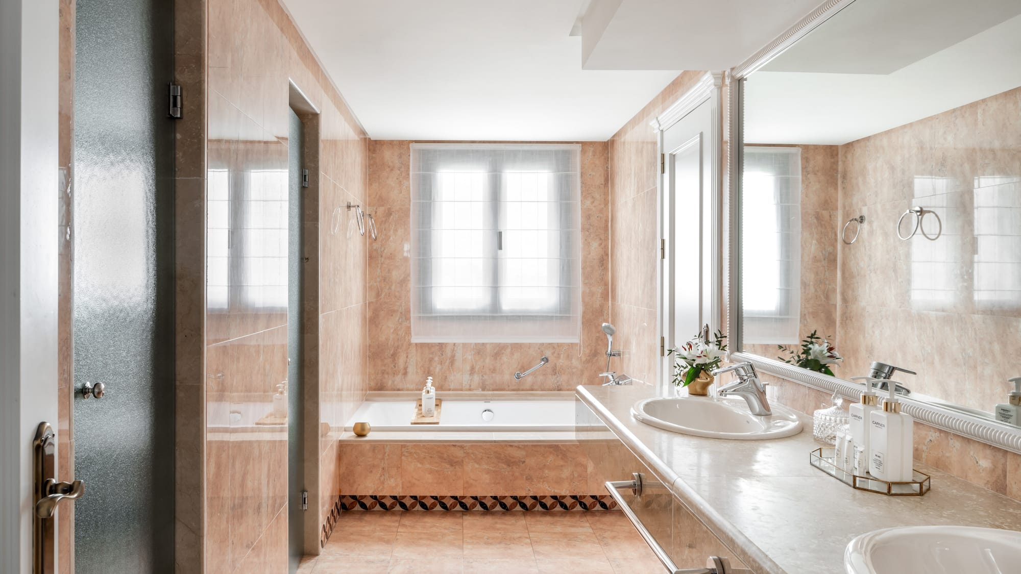 a bathroom with a sink and a bathtub