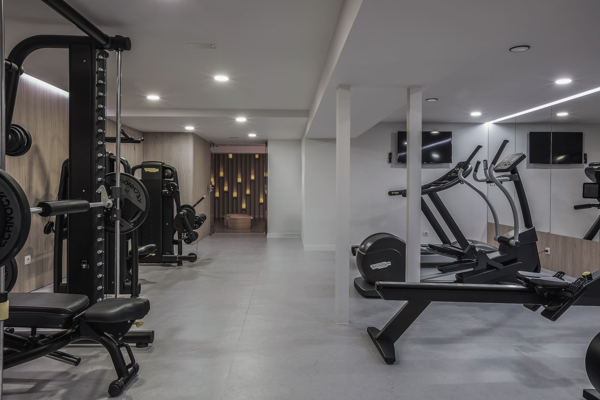 a room with exercise equipment