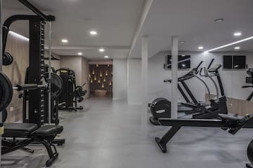 a room with exercise equipment