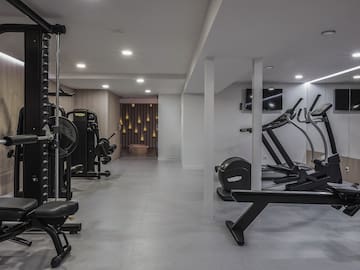 a room with exercise equipment
