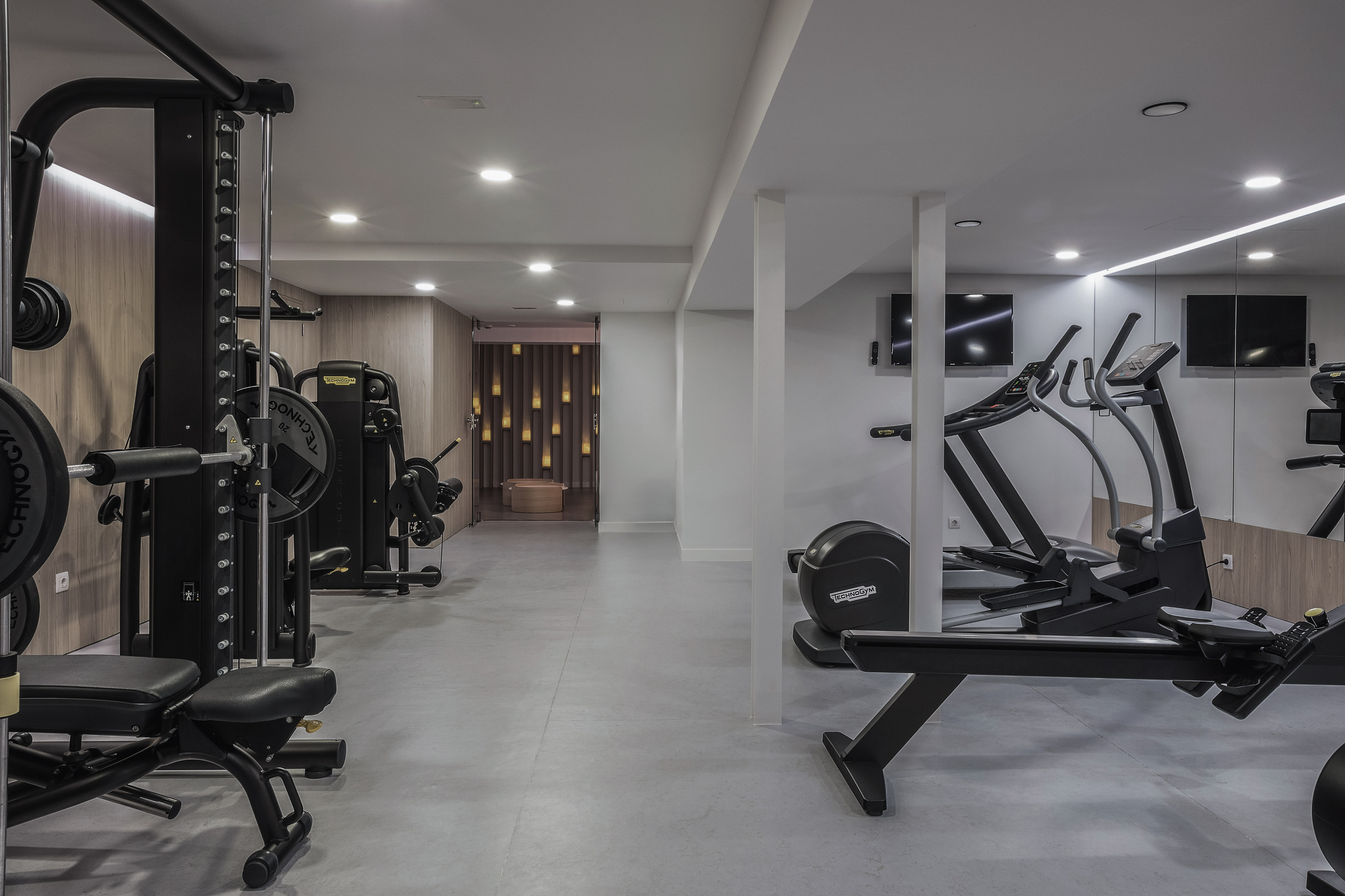 a room with exercise equipment