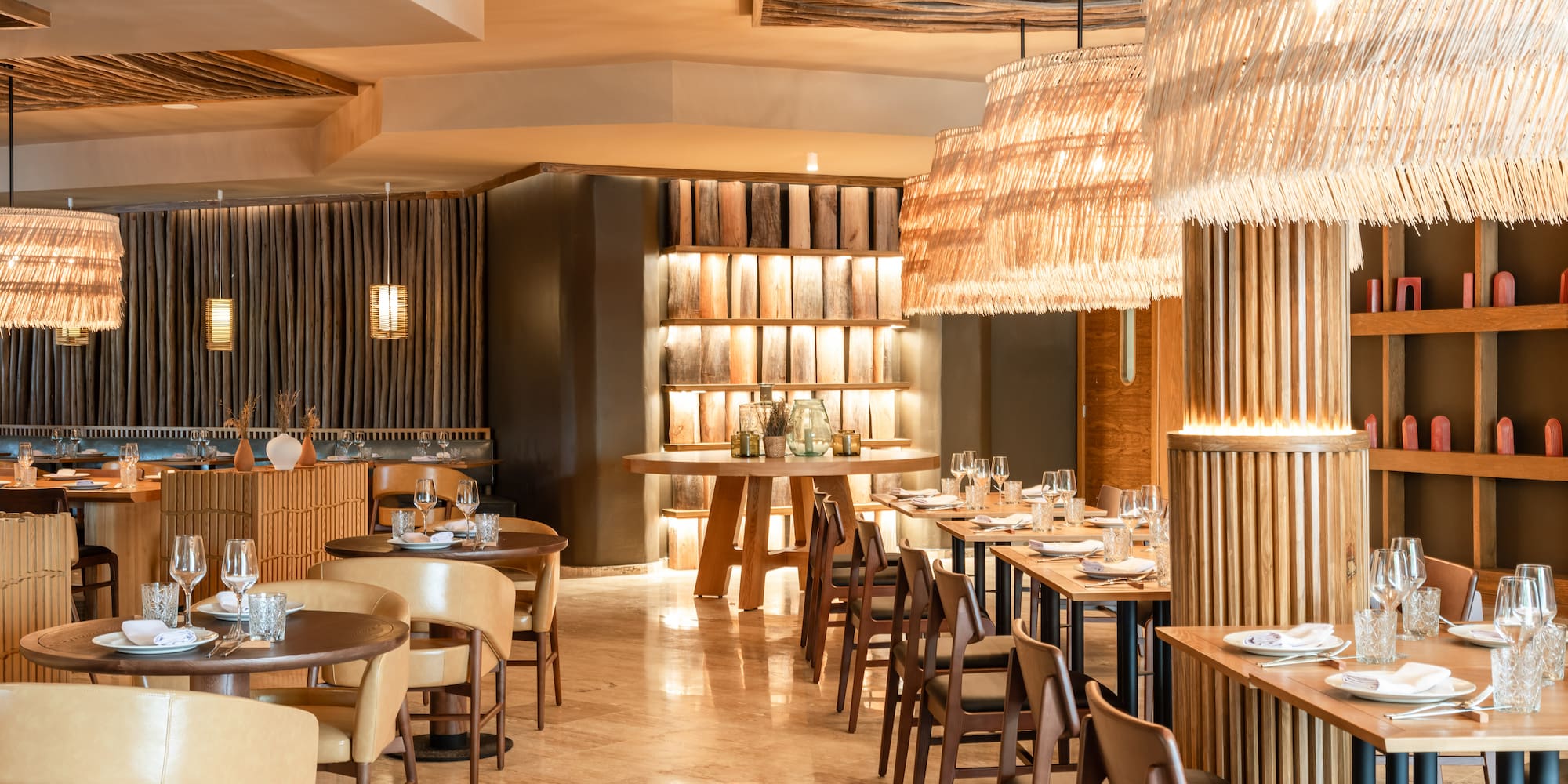 a restaurant with tables and chairs