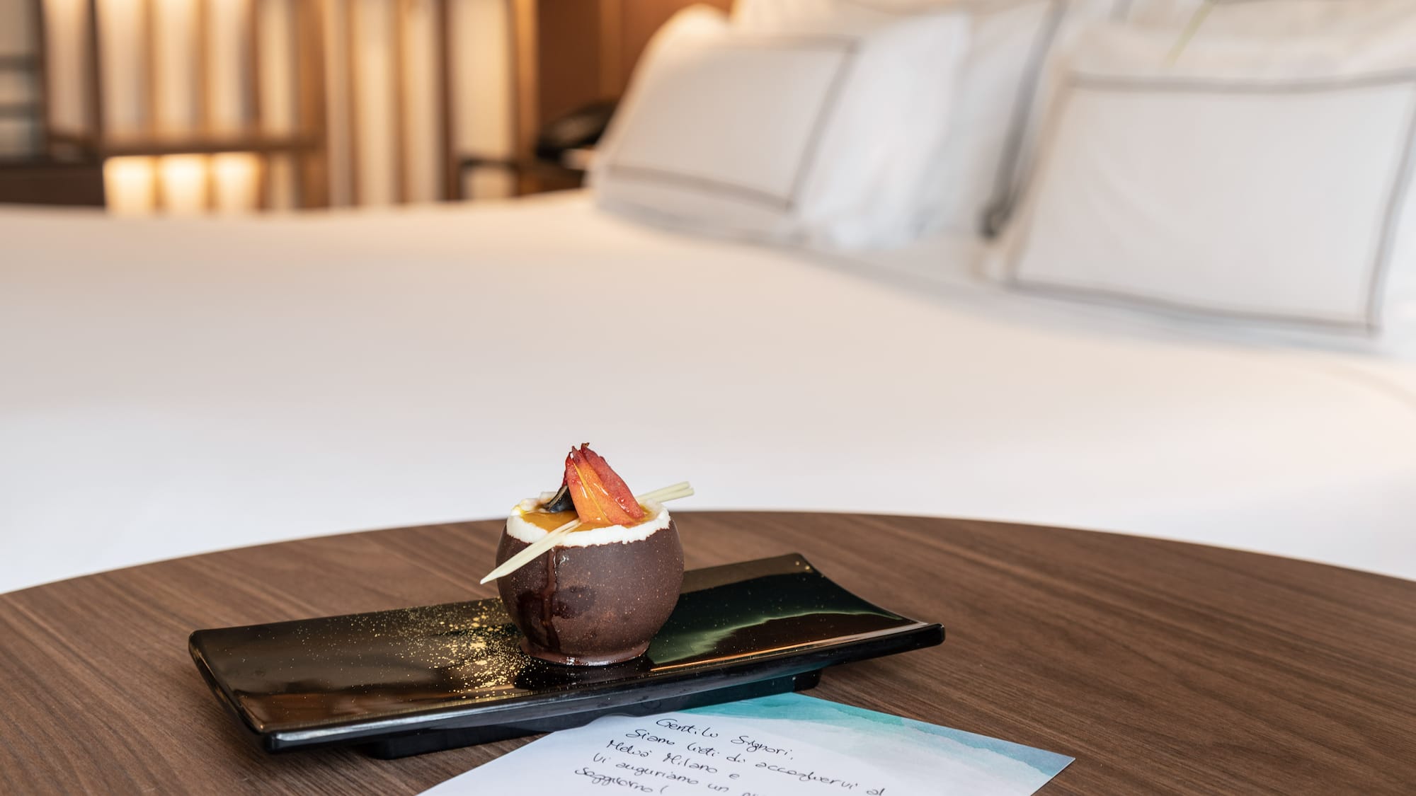 a plate with food on it on a table