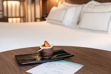 a plate with food on it on a table