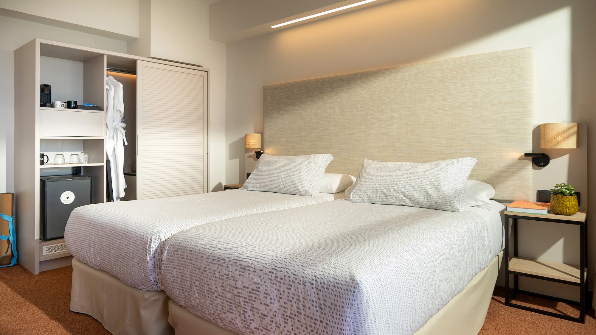 a room with two beds