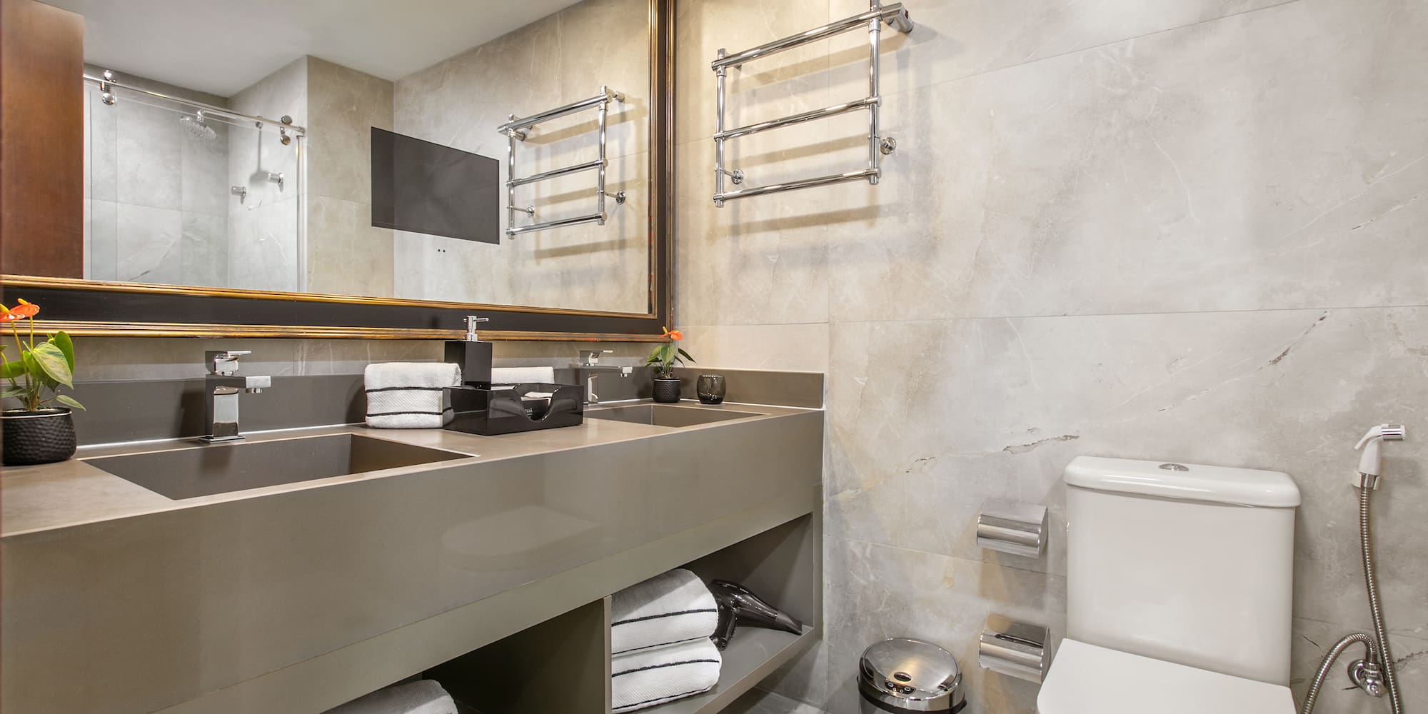 a bathroom with a sink and toilet