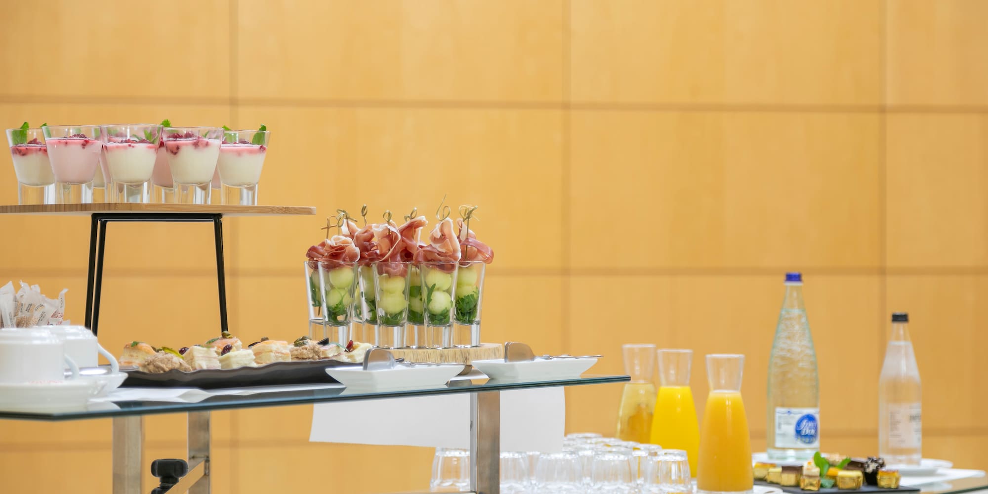 a table with food on it