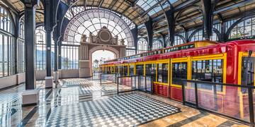 a train inside a building