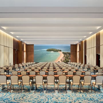 a room with chairs and tables