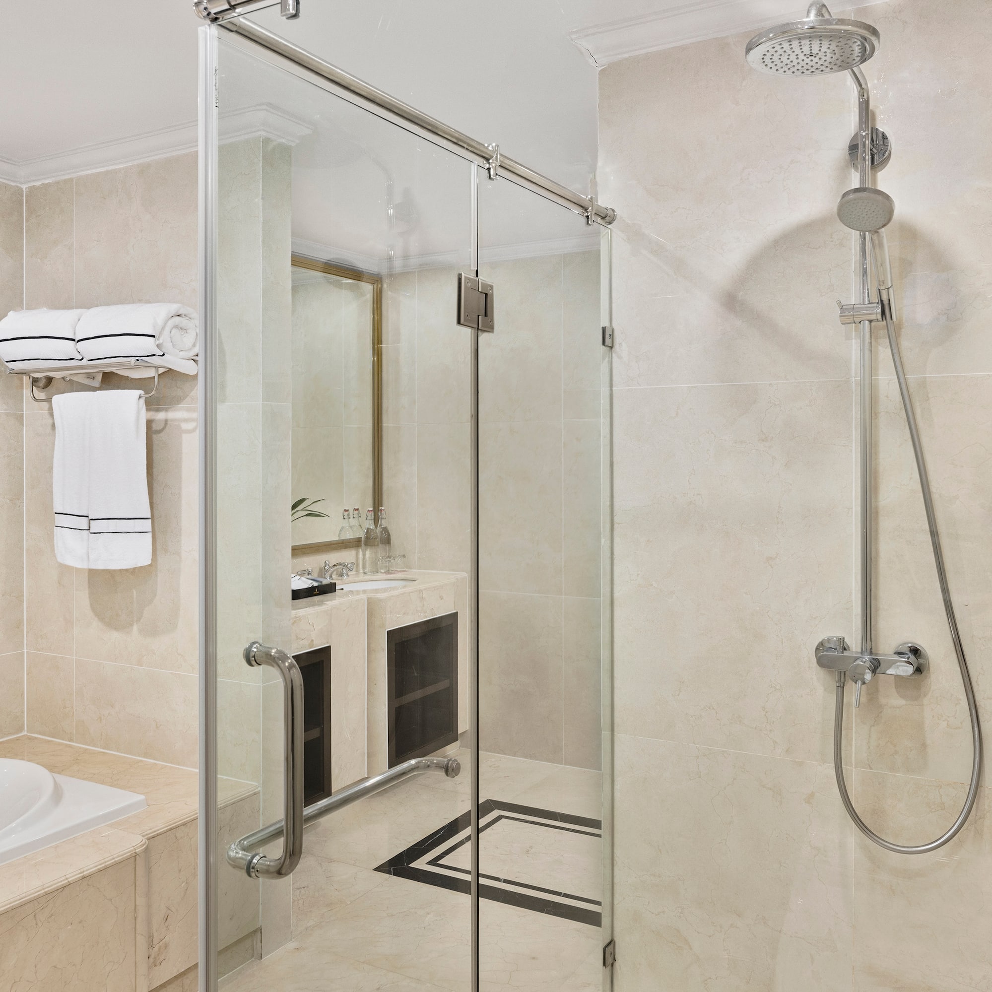 a shower in a bathroom