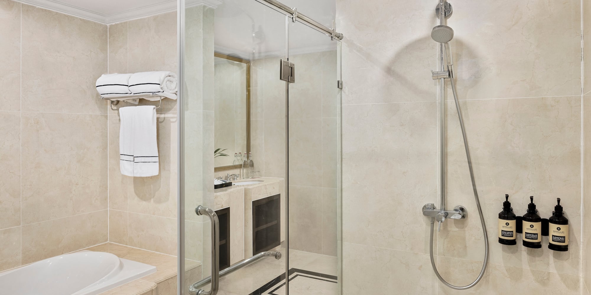 a shower in a bathroom