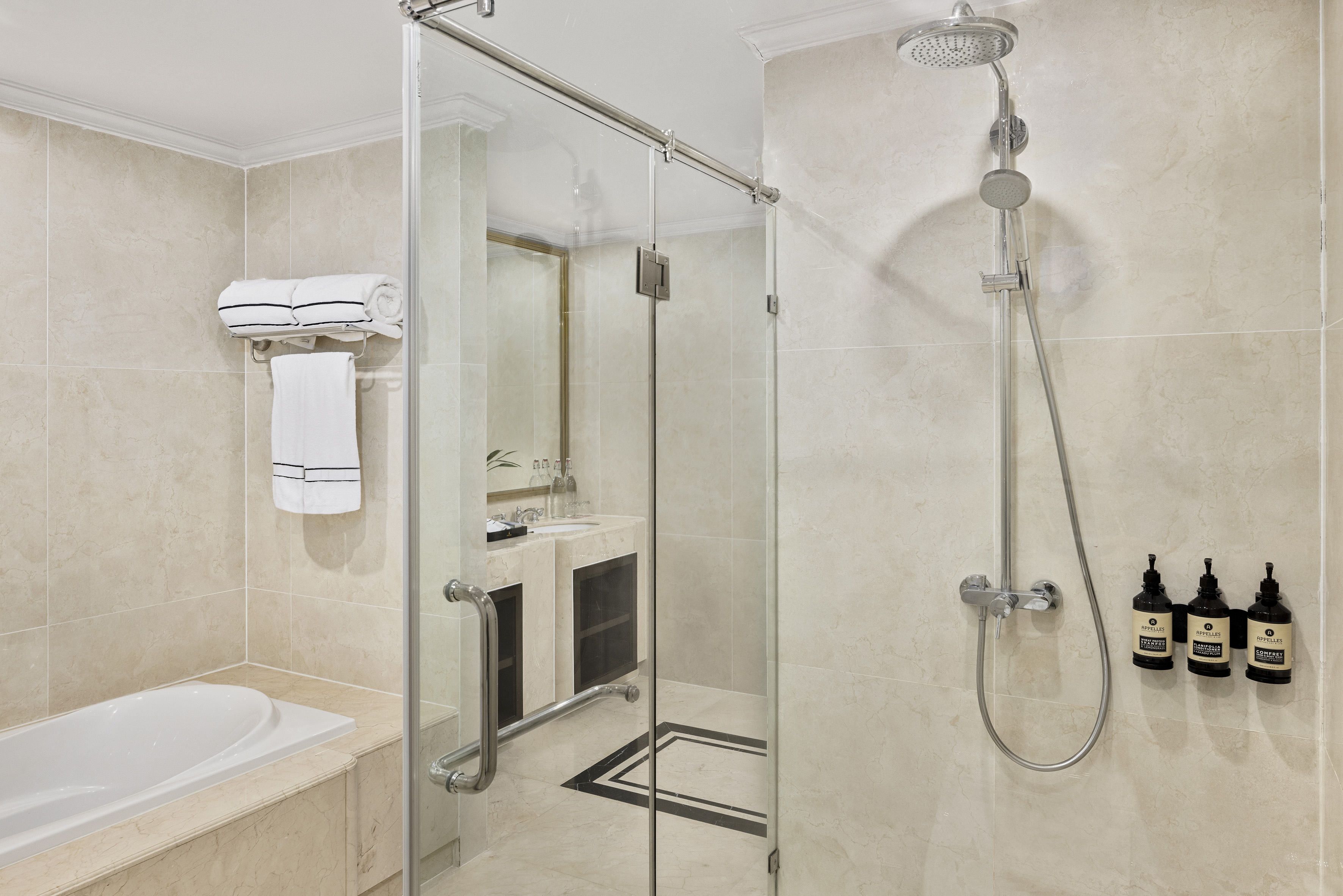 a shower in a bathroom