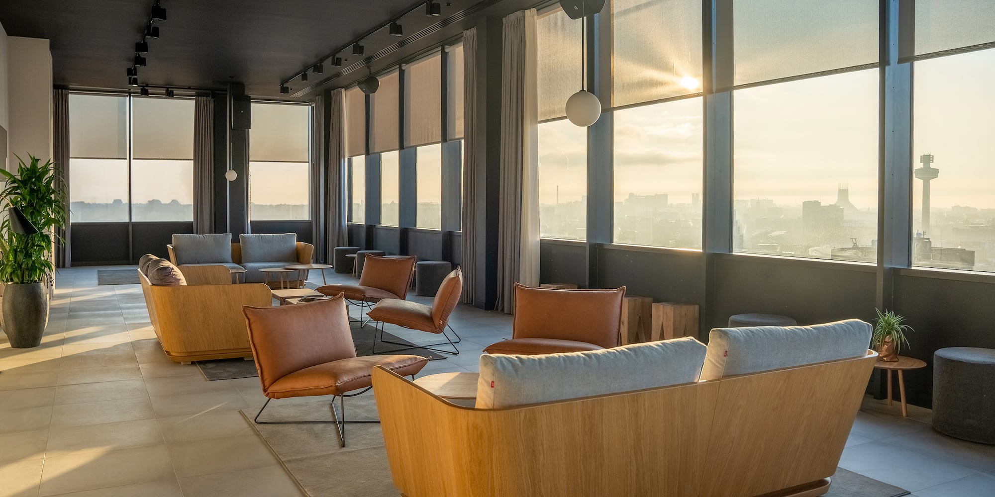 a room with couches and chairs