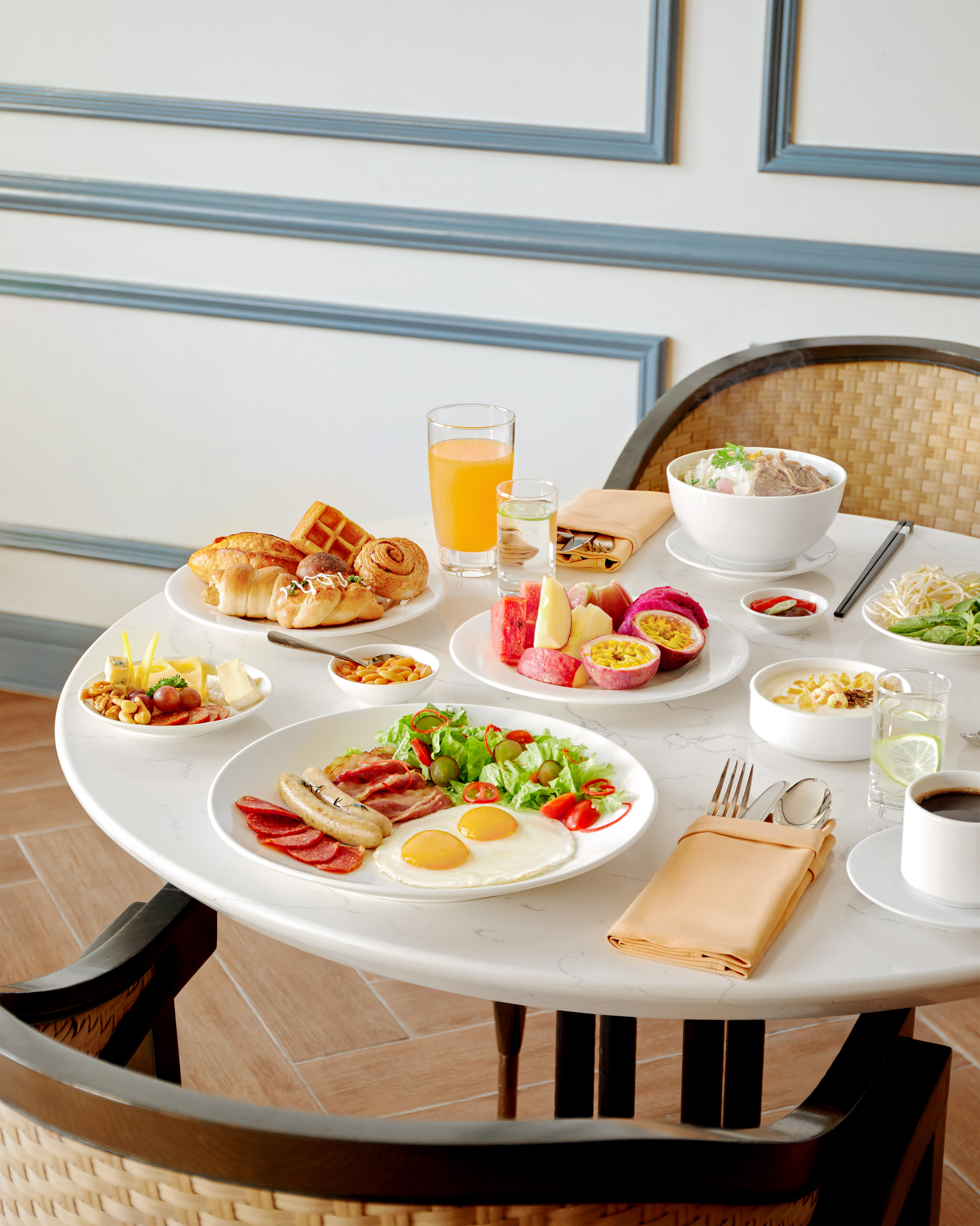 a table with food on it