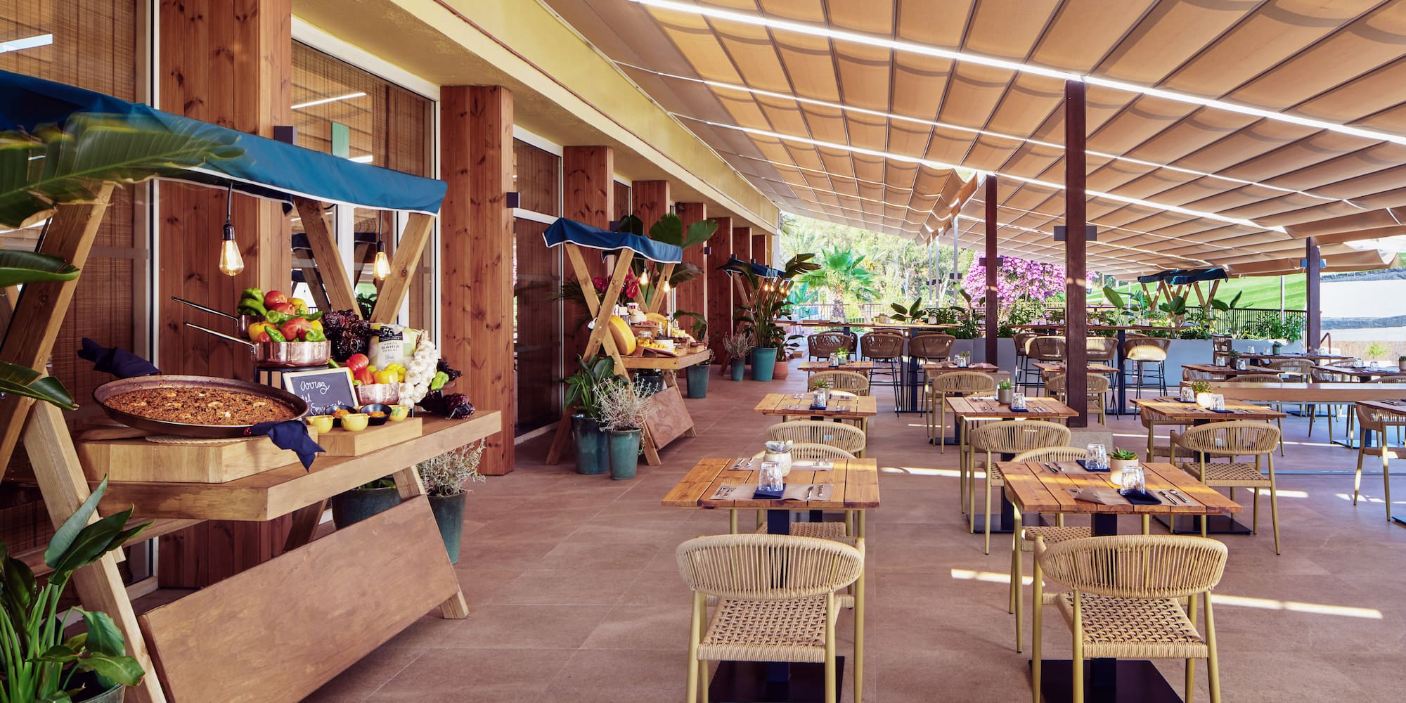 a food stand in a restaurant