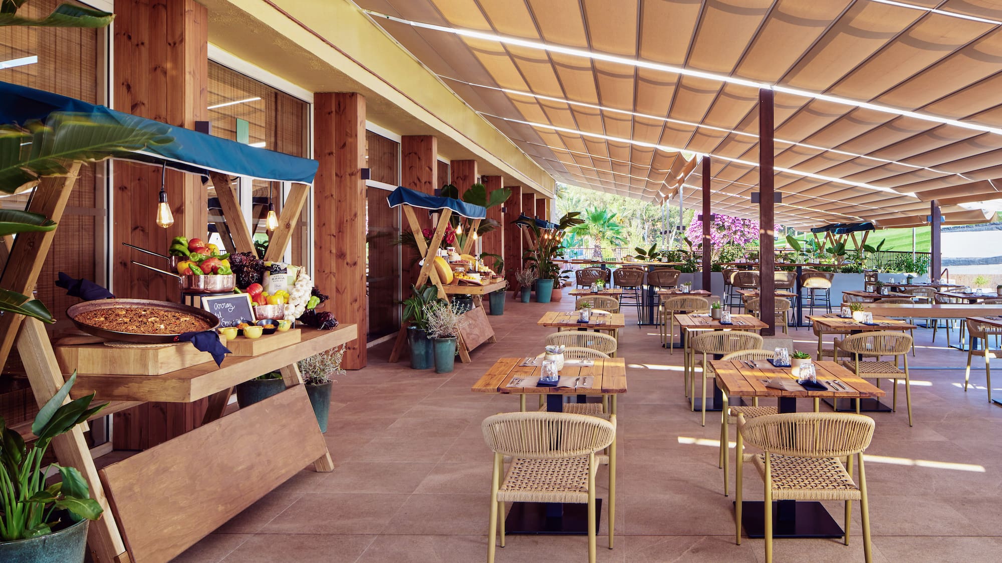 a food stand in a restaurant