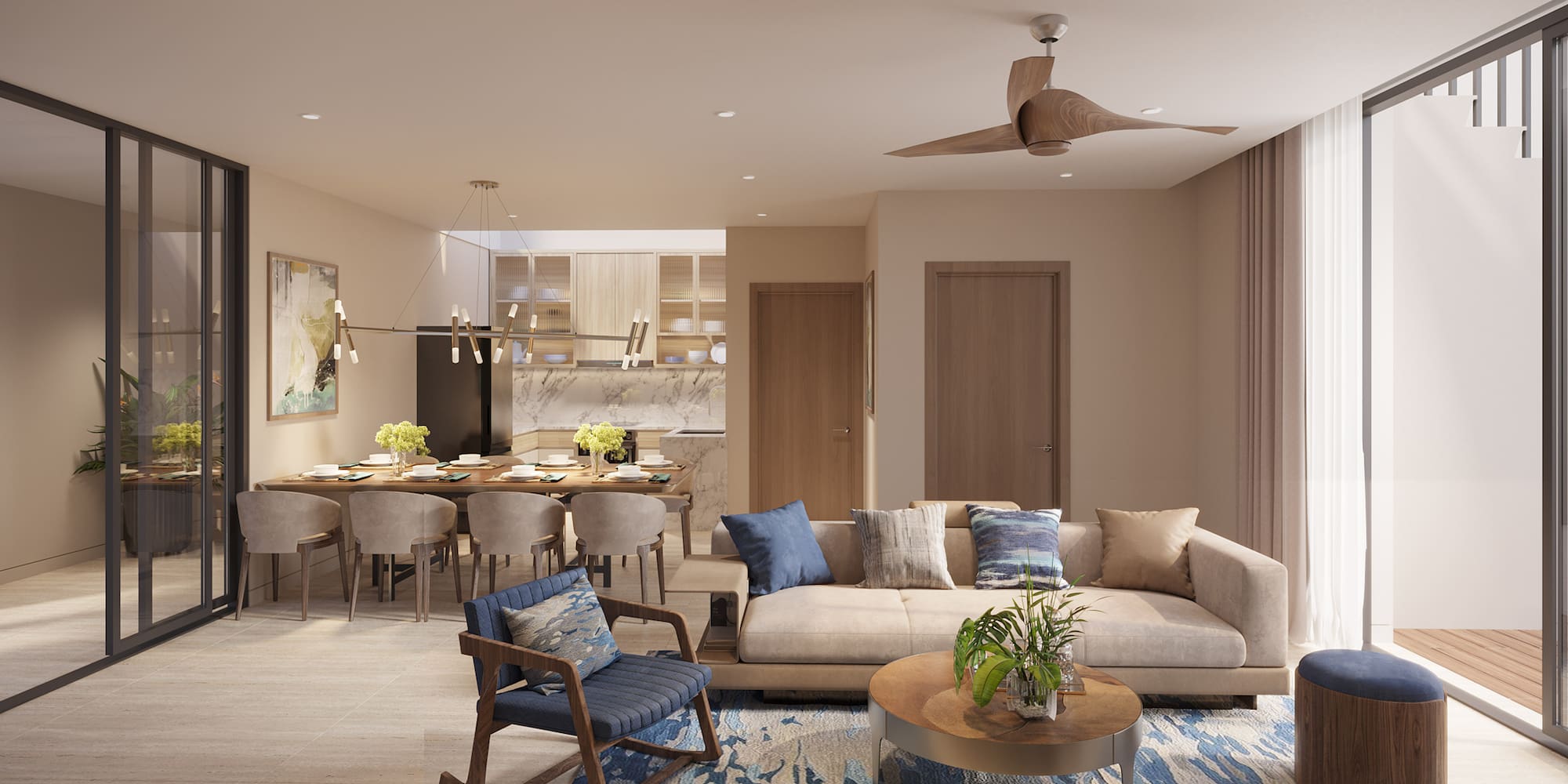 a bathroom with a shower and toilet