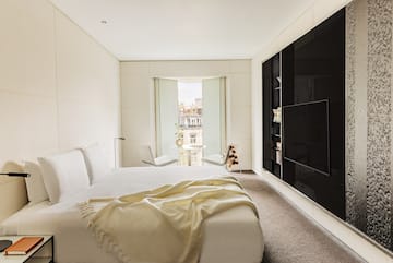 a white bed in a room