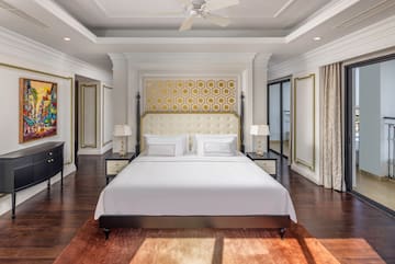 a large bed in a room