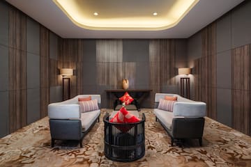 a room with couches and a table