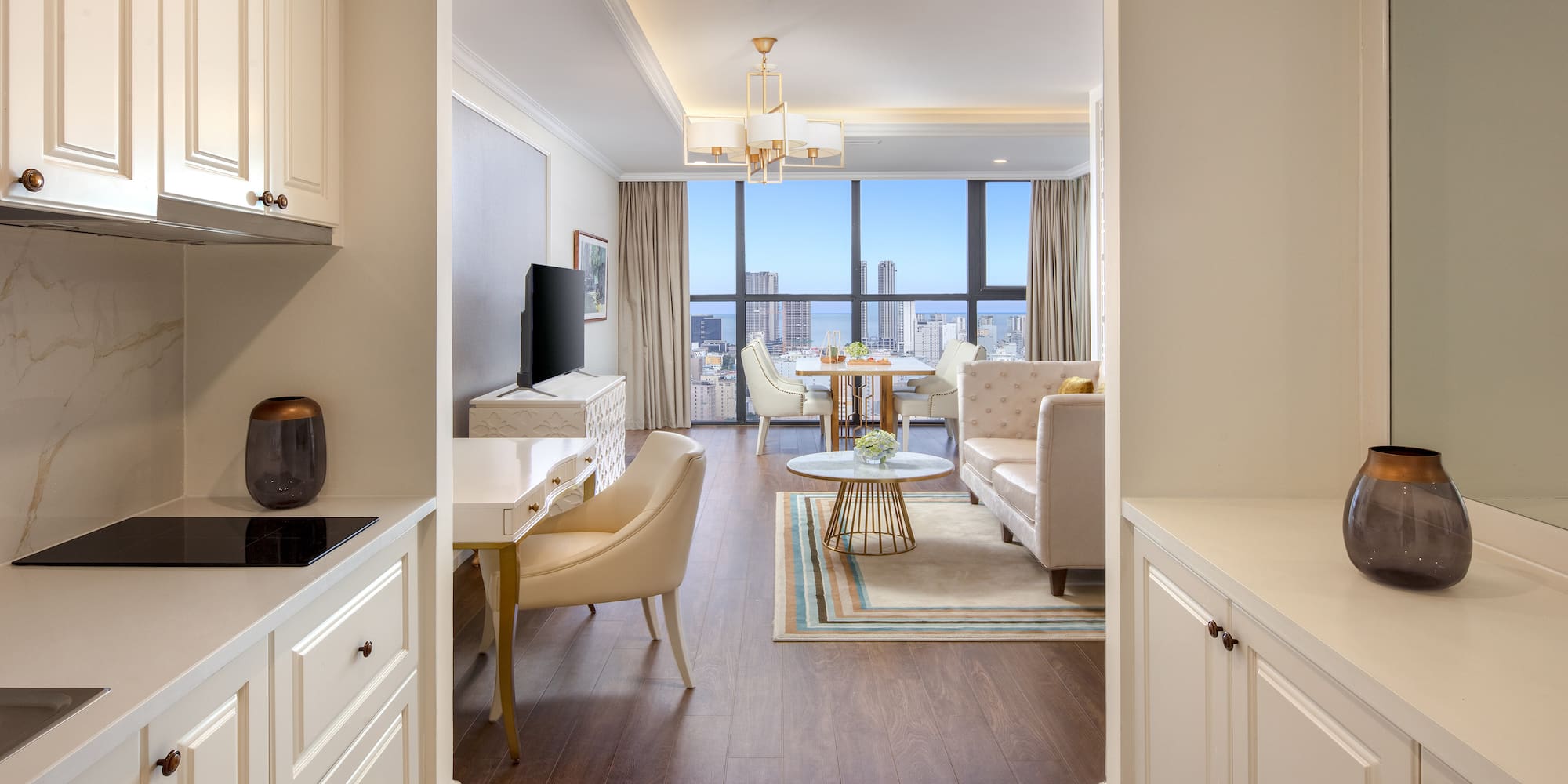 a room with a view of a city