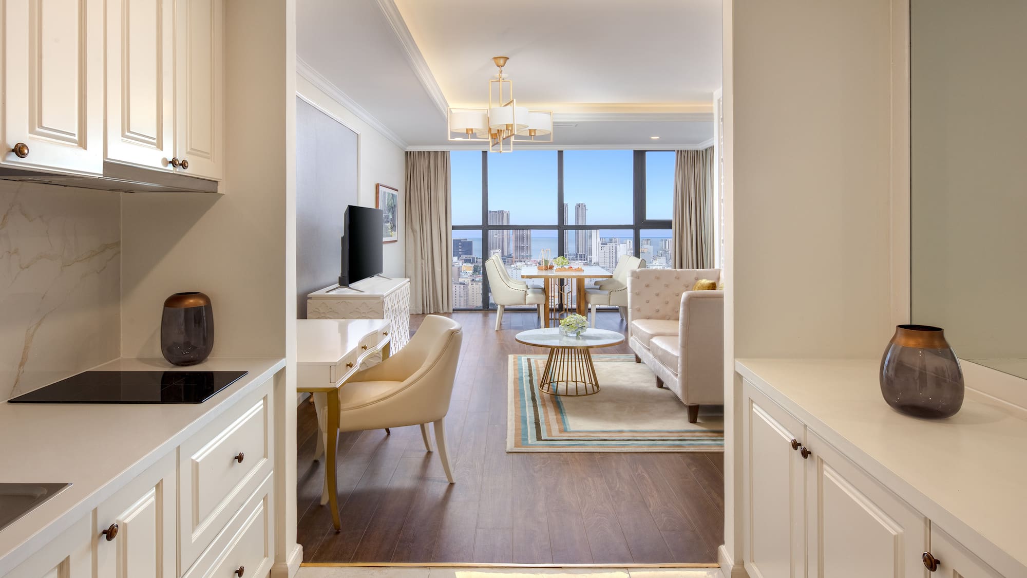 a room with a view of a city