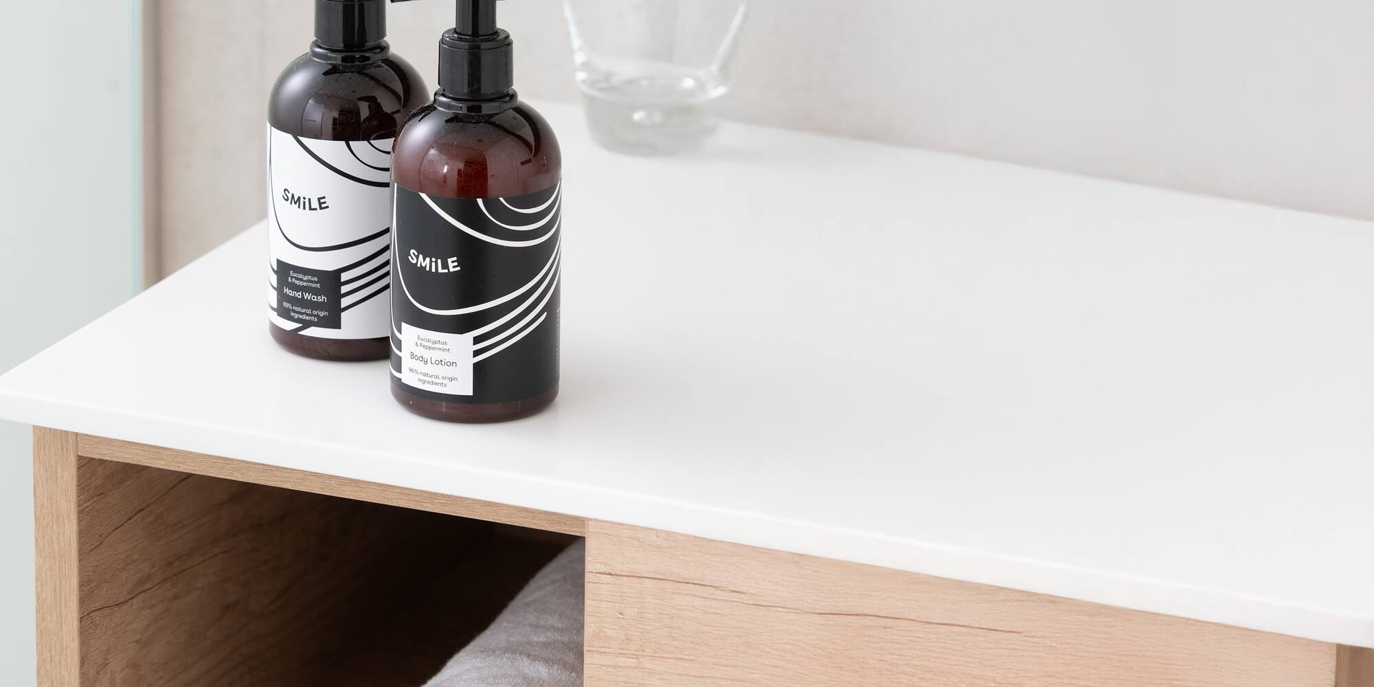 a couple of bottles on a counter