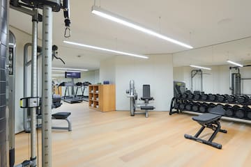 a room with exercise equipment