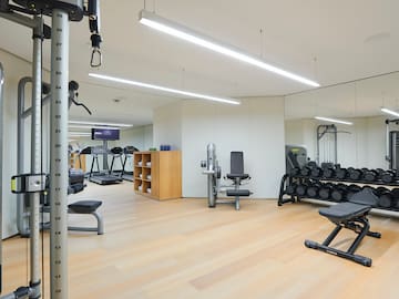 a room with exercise equipment