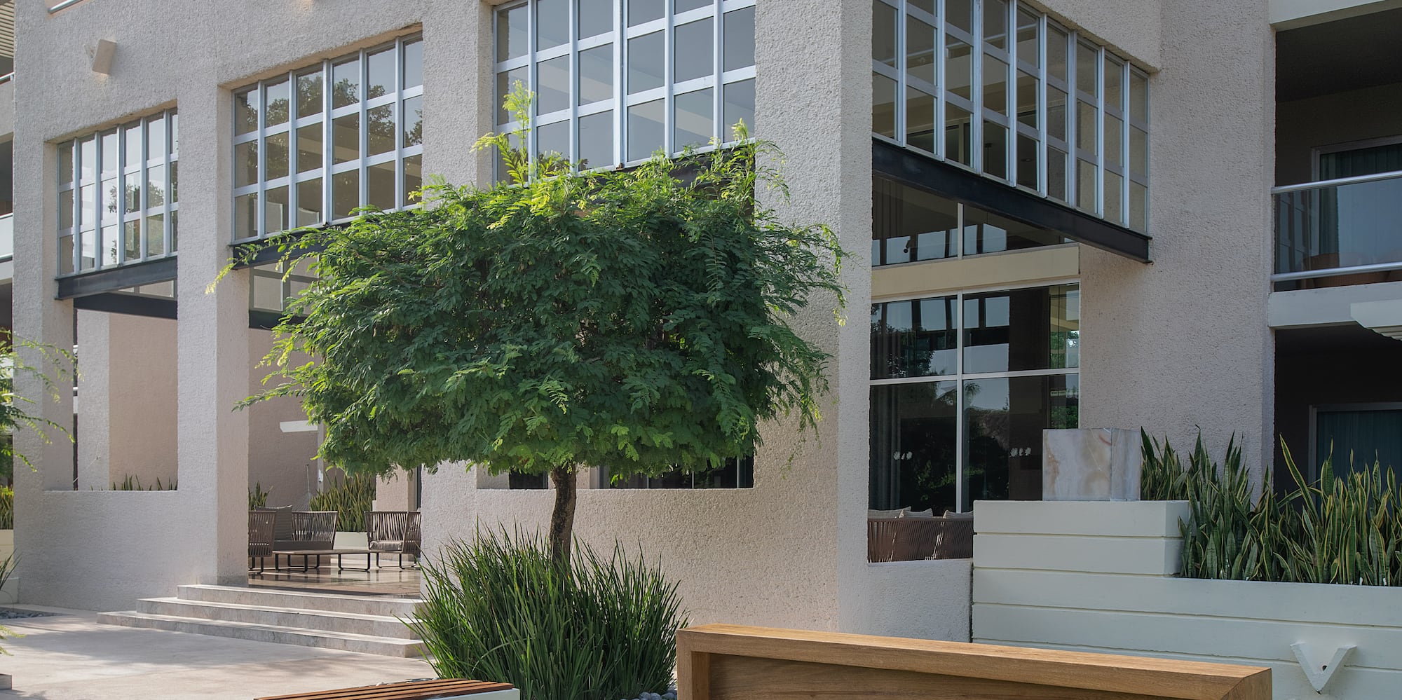 a sign in front of a building