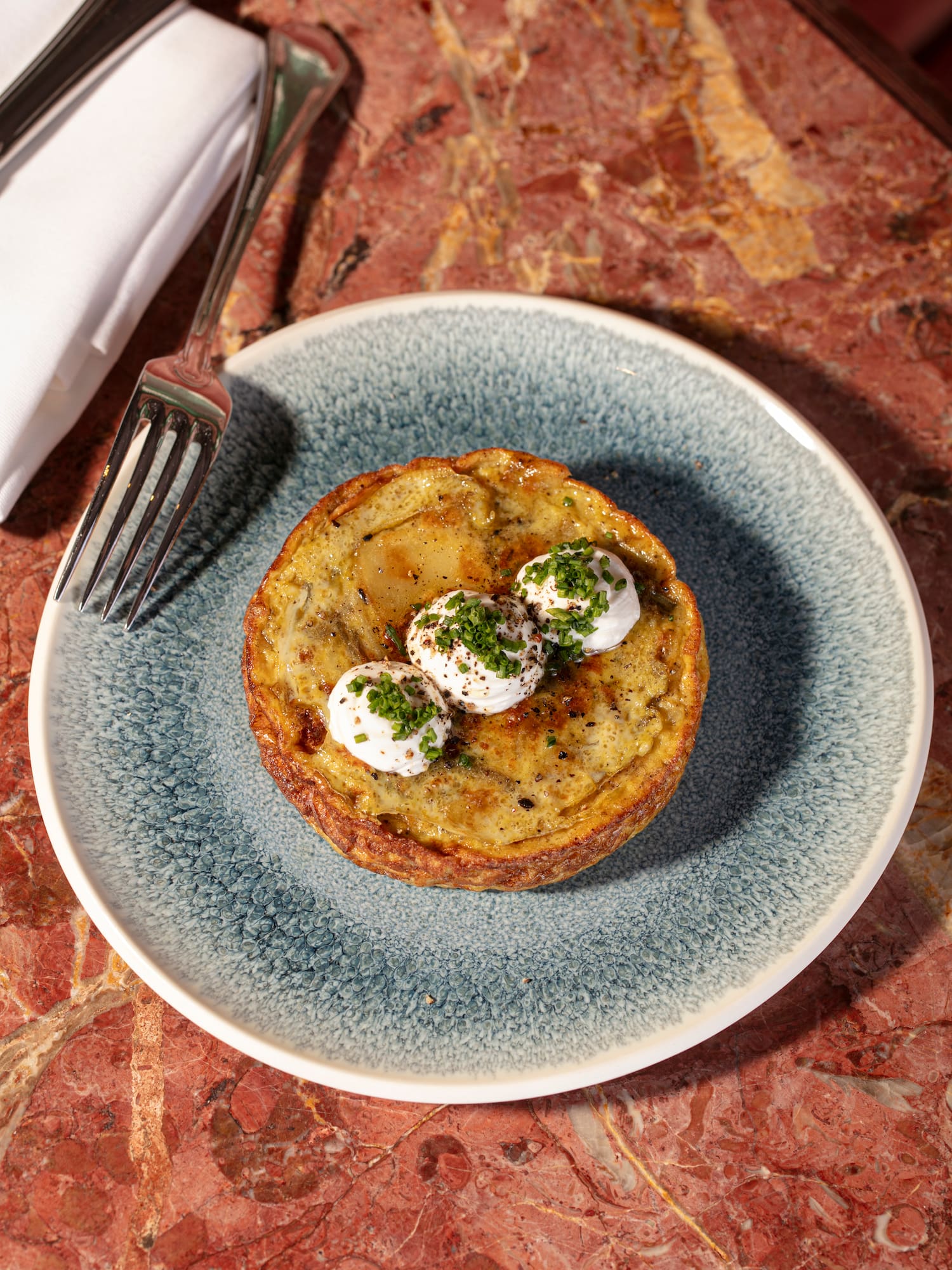 a plate with food on it