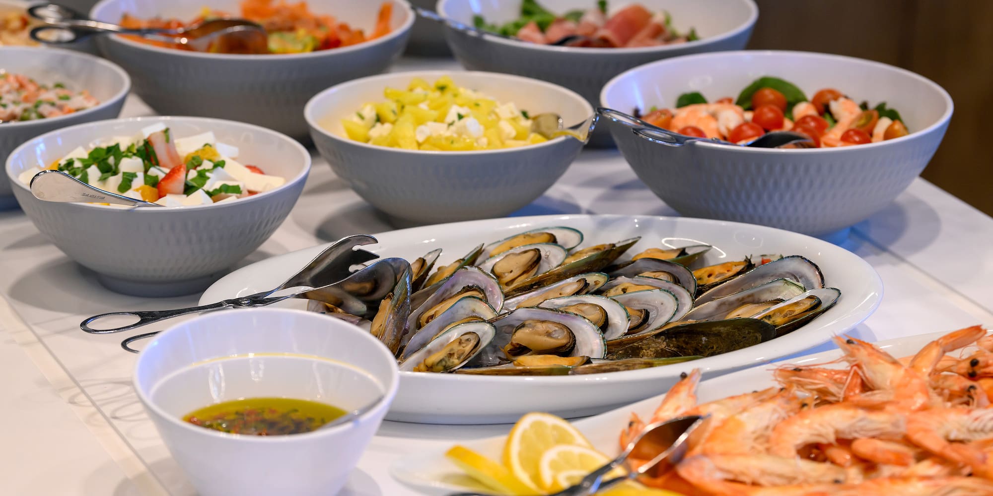 a table full of food