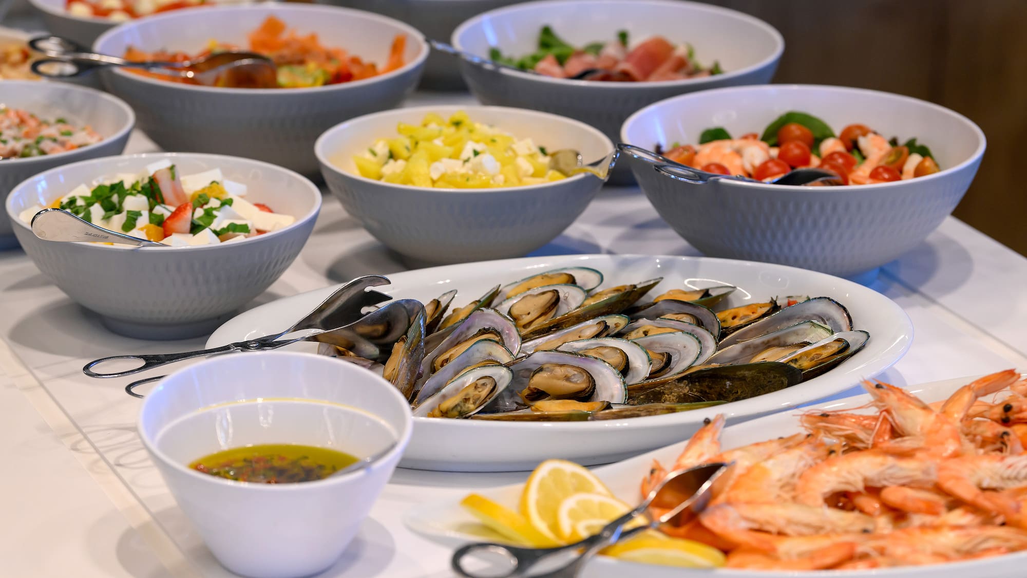 a table full of food